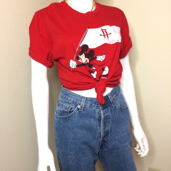 Disney Tee Shirt Mickey Mouse Fanatics NBA Rockets - Picture 5 of 8